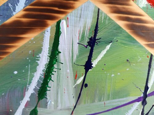Opera su Legno "Rinascita tra le Fiamme" - Misure 100 x 50 cm - immagine 5