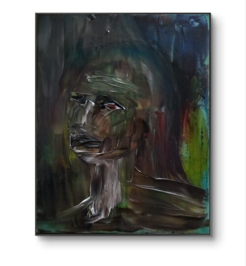 OPERA SU TELA E ACRILICO "La Voce del Silenzio" 24 X 30 cm