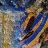 Opera astratta di un artista contemporaneo, colori vivaci e forme dinamiche.