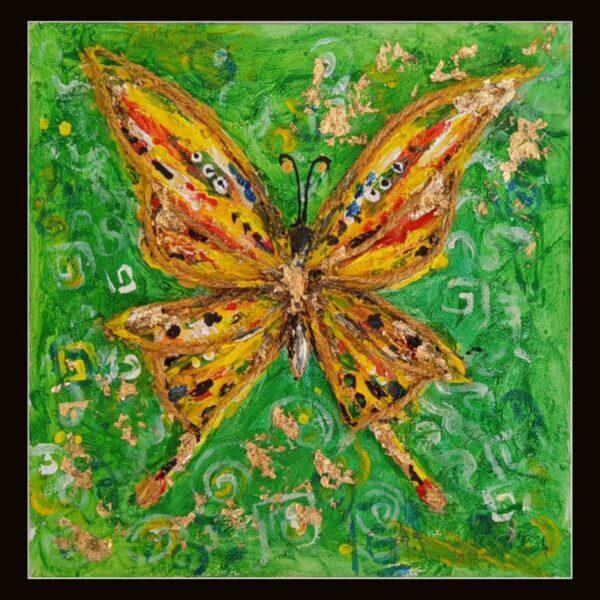 Pittura materica con colori vivaci e texture spesse