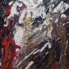 Opera astratta di un artista contemporaneo, colori vivaci e forme dinamiche evocano emozioni profonde.