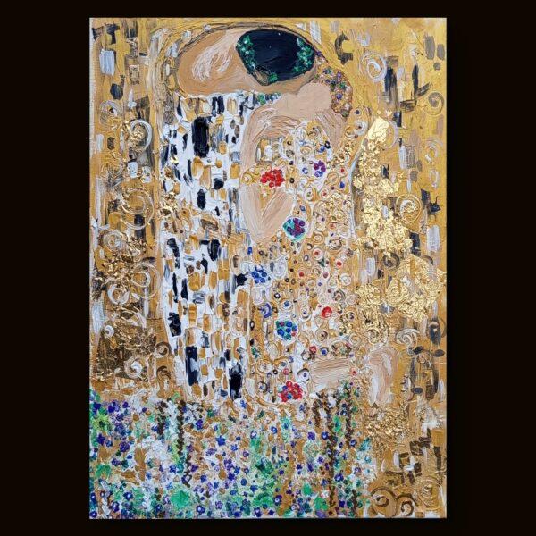 Opera astratta di un artista contemporaneo, colori vivaci e forme dinamiche.