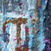 Opera contemporanea di un artista, colori vivaci e forme astratte che evocano emozioni.
