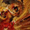Opera di Valerio Zezur che esplora la materia attraverso l'uso di oro e texture ricche, evocando emozioni profonde.
